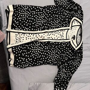 Talbots Black and White Polka Dot Sweater